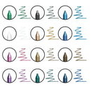 12 Colors Set Glitter & Shimmer Eyeliner Stick Pack - Long-Wearing Blue Tone Eyeliner Pencil with Smooth Application - Versatile