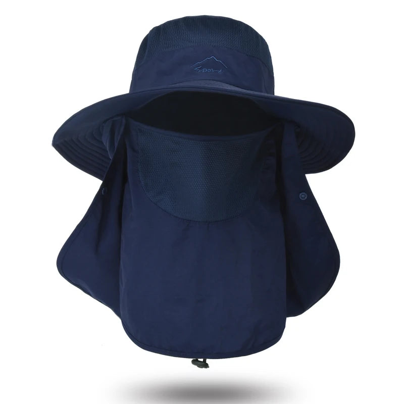 Outdoor Neck Protection Sun Cap Quick Drying Sunshade Hat Fishing Cycling Climbing Men Removable Face Shield Safari Hat Women
