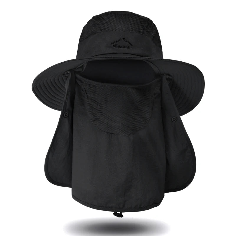 Outdoor Neck Protection Sun Cap Quick Drying Sunshade Hat Fishing Cycling Climbing Men Removable Face Shield Safari Hat Women