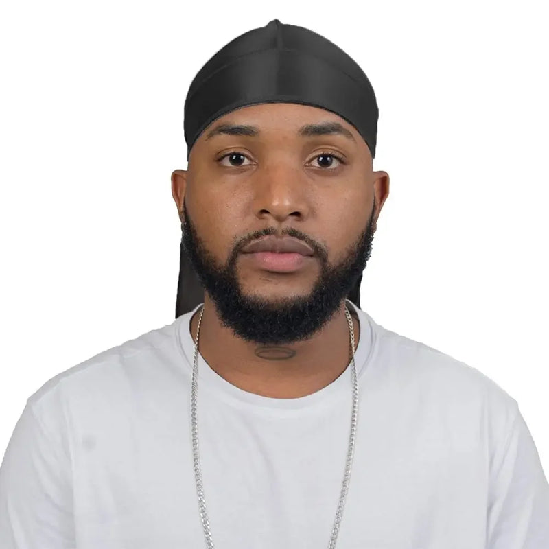 Unisex Silky Long Tail Durag Pirate Hat Turban Fashion Headwraps Cap Bandana Women Men Headwear Caps Hijab Hair Accessories