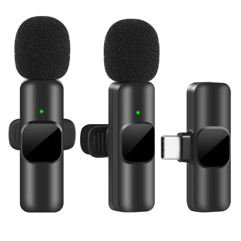 New Wireless Lavalier Microphone Portable Audio Video Recording Mini Microphone for iPhone Android PC Camera Live Gaming Phone
