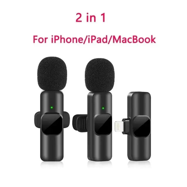 New Wireless Lavalier Microphone Portable Audio Video Recording Mini Microphone for iPhone Android PC Camera Live Gaming Phone