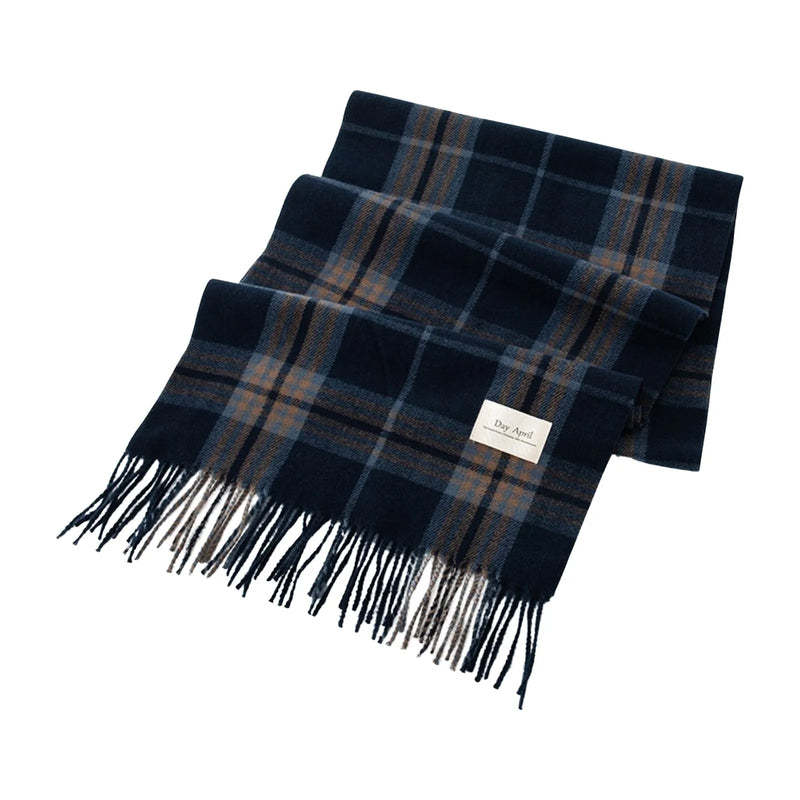 Red Plaid Women Cashmere Scarf Korean Style Fashion Scarf For Women Winter Warmer Hijab Scarves Large Pashmina Shawls Long Wraps