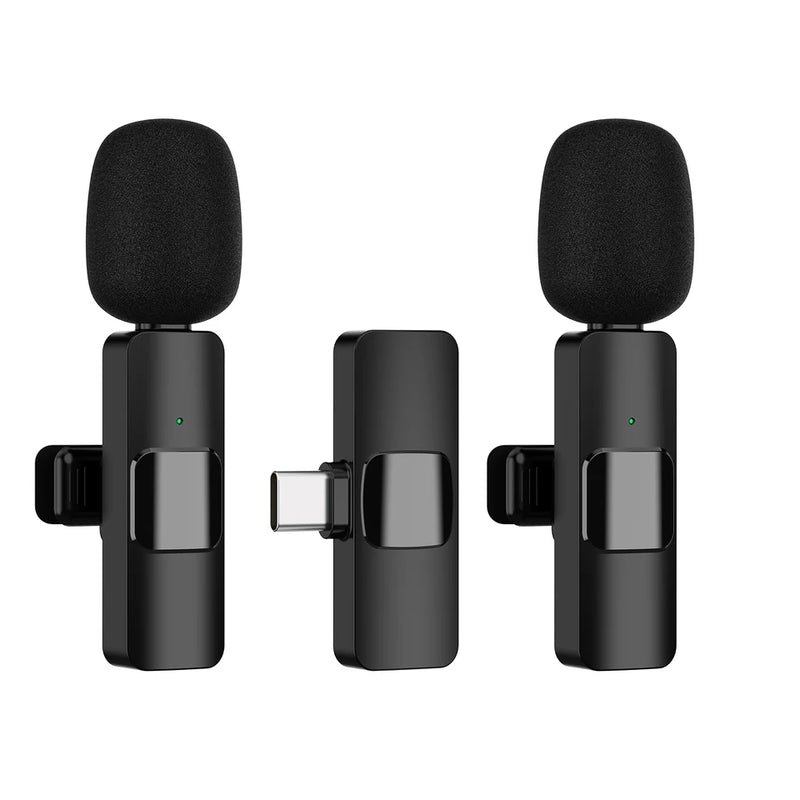 New Wireless Lavalier Microphone Portable Audio Video Recording Mini Microphone for iPhone Android PC Camera Live Gaming Phone