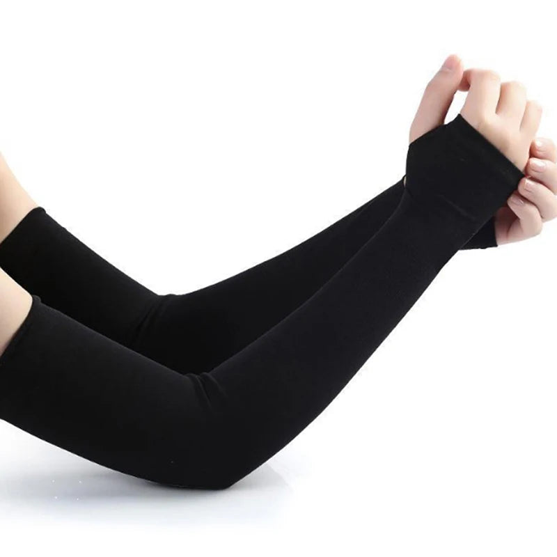 1Pair Ice Silk Sleeve Sunscreen Cuff Arm Sleeves Uv Sun Protect Anti-Slip Summer Men Women Gloves Outdoor Riding Arm Cover