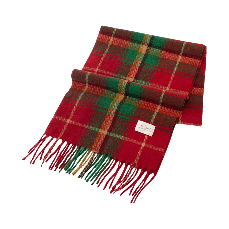Red Plaid Women Cashmere Scarf Korean Style Fashion Scarf For Women Winter Warmer Hijab Scarves Large Pashmina Shawls Long Wraps