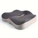 Memory foam seat cushion, with a central groove ergonomic pressure pad