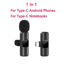 New Wireless Lavalier Microphone Portable Audio Video Recording Mini Microphone for iPhone Android PC Camera Live Gaming Phone