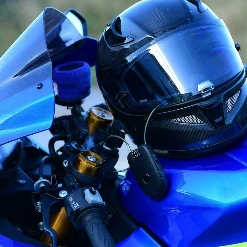 Password Helmet Password Wheel Locking Tool Coded 4 Digit Lock Telescopic Steel Cable Motorbike Combination Padlock Anti-Theft
