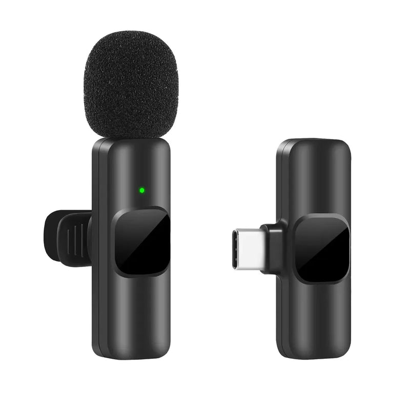 New Wireless Lavalier Microphone Portable Audio Video Recording Mini Microphone for iPhone Android PC Camera Live Gaming Phone