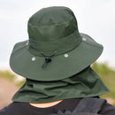 Outdoor Neck Protection Sun Cap Quick Drying Sunshade Hat Fishing Cycling Climbing Men Removable Face Shield Safari Hat Women