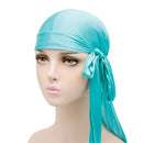 Unisex Silky Long Tail Durag Pirate Hat Turban Fashion Headwraps Cap Bandana Women Men Headwear Caps Hijab Hair Accessories