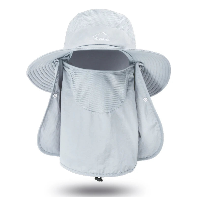 Outdoor Neck Protection Sun Cap Quick Drying Sunshade Hat Fishing Cycling Climbing Men Removable Face Shield Safari Hat Women