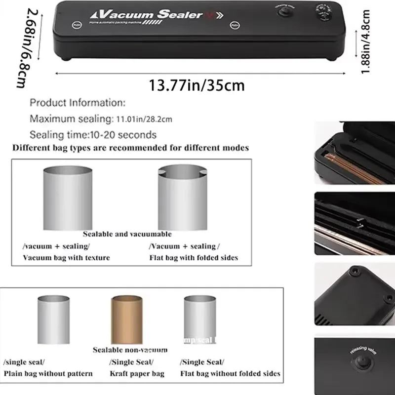 NEW 2025 Vacuum sealant 2-in-1 vacuum sealer, with 2 modes, welding device, vacuum sealant, for fruits, meat, etc. to keep fresh