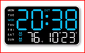 Large Digital Wall Clock Temp Date Week Display Remote Control USB Powered Table Clock Wall-mounted Dual Alarms LED Clocks