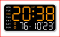 Large Digital Wall Clock Temp Date Week Display Remote Control USB Powered Table Clock Wall-mounted Dual Alarms LED Clocks