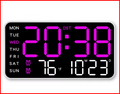 Large Digital Wall Clock Temp Date Week Display Remote Control USB Powered Table Clock Wall-mounted Dual Alarms LED Clocks