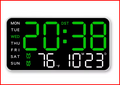 Large Digital Wall Clock Temp Date Week Display Remote Control USB Powered Table Clock Wall-mounted Dual Alarms LED Clocks